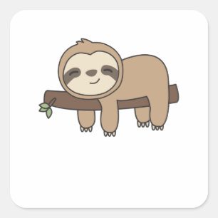 Sticker Carré Sloth Funny Relaxez De Mignons Animaux Pour Enfant