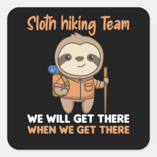 Sticker Carré Sloth Randonnée Team Fun Slots Randonnée