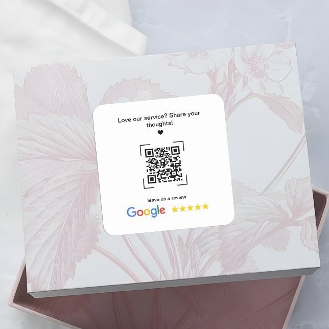 Sticker Carré Small Business Promotional Google Review QR Code (Créateur téléchargé)