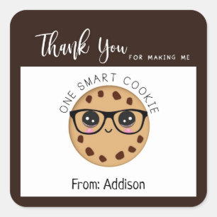 Sticker Carré Smart Cookie Enseignant Merci Appréciation Cadeau