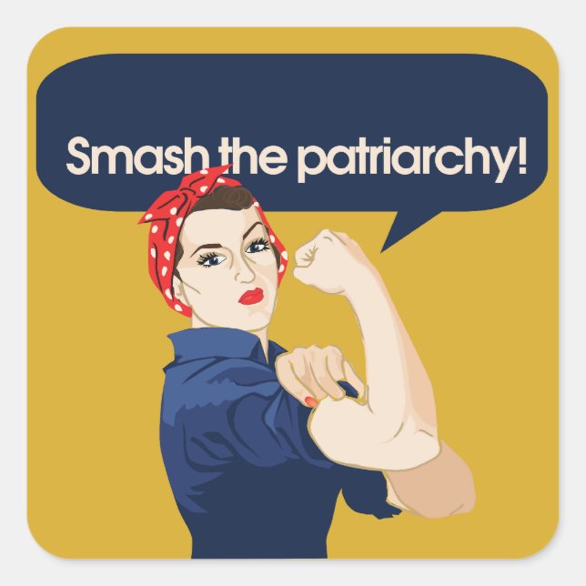 Sticker Carré Smash le féministe patriarcal dire (Devant)