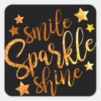 Smile Sparkine Shine Black Gold Motivationnel