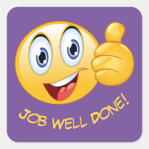 Sticker Carré Smile & Thumbs Up Travail Bien Fait Encouragement