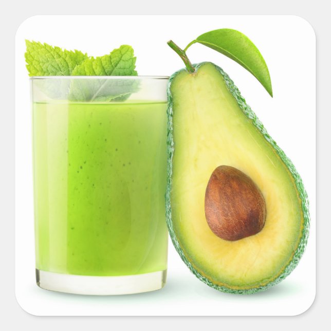 Sticker Carré Smoothie d'Avocado (Devant)