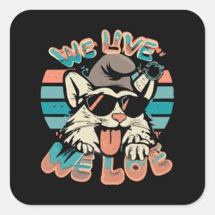 Sticker Carré Smurf Cat - Nous vivons Nous aimons 