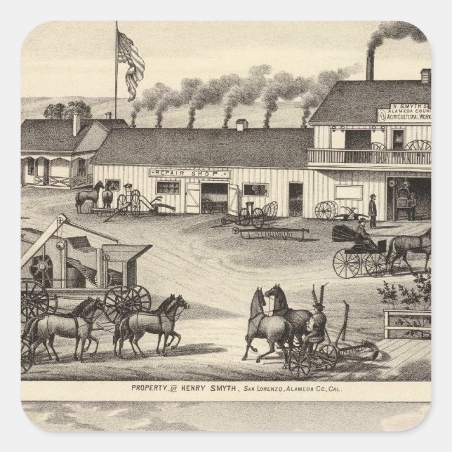 Sticker Carré Smyth, propriétés Adams (Devant)