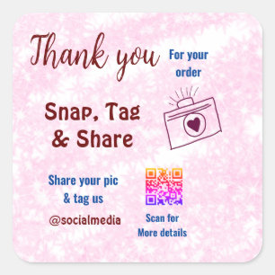 Sticker Carré Snap tag partager les médias sociaux q r code part