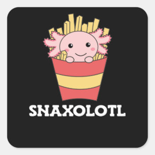 Sticker Carré Snaxolotl Axolotl Lover Mignons Animaux Fries
