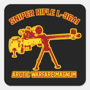 Sticker Carré Sniper Rifle L-96A1