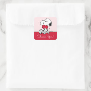 Sticker Carré Snoopy Baby Shower Little Sweetheart Carré Autoc