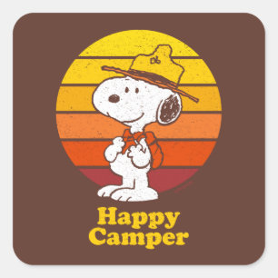 Sticker Carré Snoopy Scout Beagle - Happy Camper