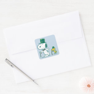 Sticker Carré Snoopy Top Chapeau Pepperment Candy