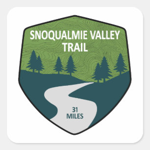 Sticker Carré Snoqualmie Valley Trail État de Washington