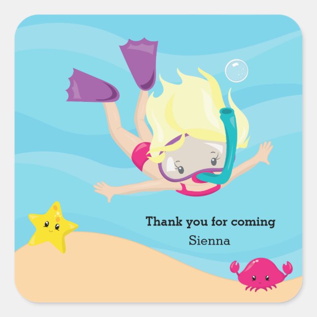 Sticker Carré Snorkeling (Devant)