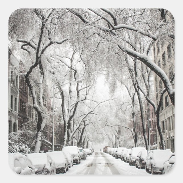 Sticker Carré Snow Urban Christmas à Brooklyn (Devant)