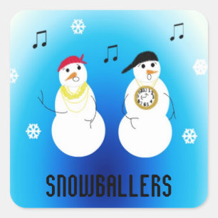 Sticker Carré Snowballers - Snowmen qui rappent