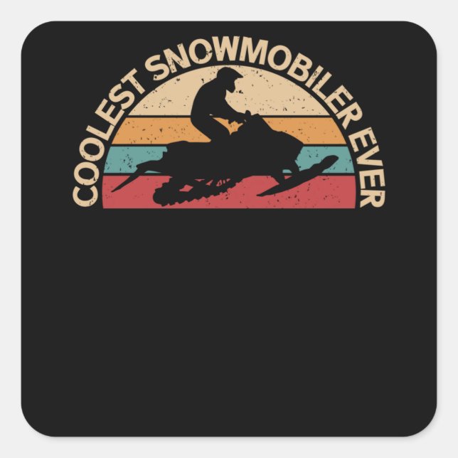 Sticker Carré Snowbiling Coolest (Devant)