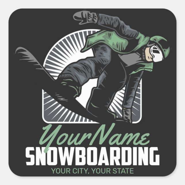 Sticker Carré Snowboarding (Devant)
