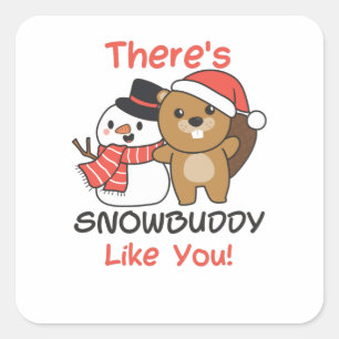 Sticker Carré Snowbuddy Like Snowman
