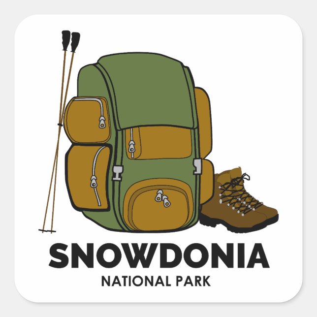 Sticker Carré Snowdonia National Park sac à dos (Devant)