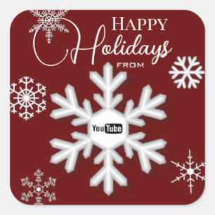 Sticker Carré Snowflake Ajouter un logo d'entreprise