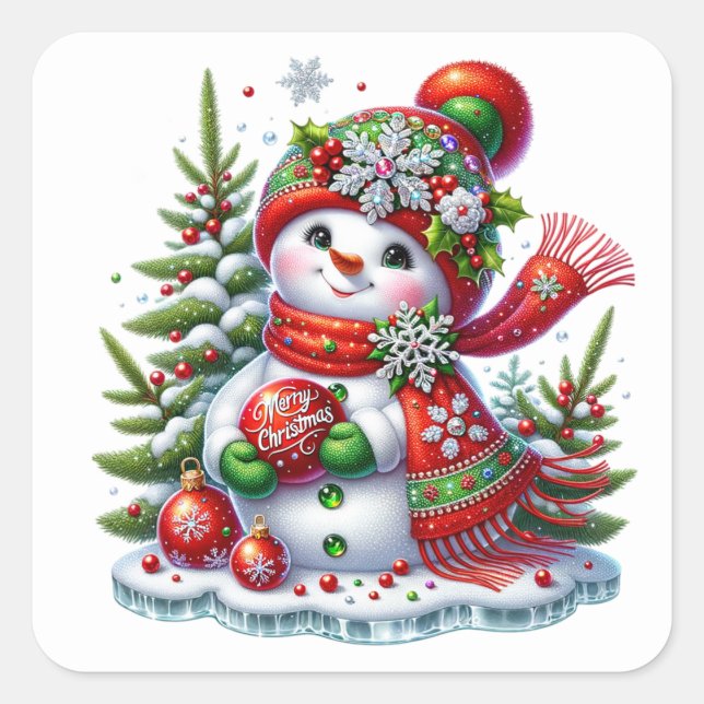 Sticker Carré Snowman (Devant)