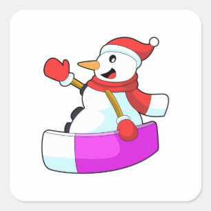 Sticker Carré Snowman comme Snowboardeur avec Sonowboard.PNG