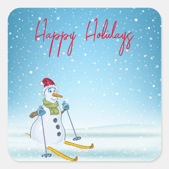Sticker Carré Snowman de Noël parfait (Devant)