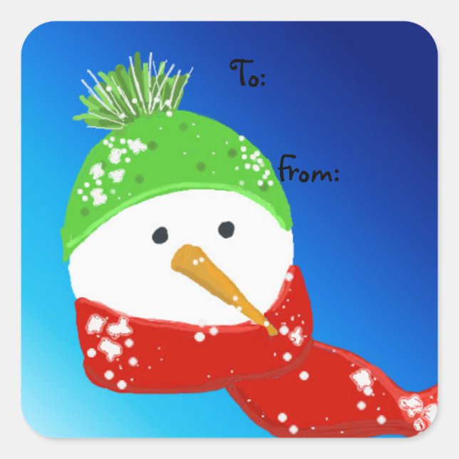 Sticker Carré Snowman Oh So Chilly (Devant)