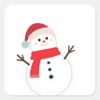 Sticker Carré SNOWMAN sock for warm decor Christmas