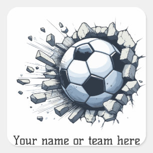 Sticker Carré Soccer événement partie joueur entraîneur nom de l