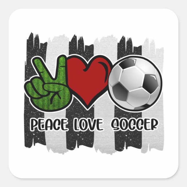 Sticker Carré Soccer paix et amour (Devant)