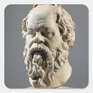 Sticker Carré Socrates, tête de marbre, copie d'un bronze de