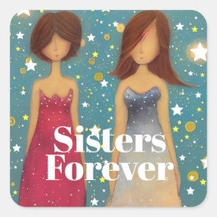 Sticker Carré Soeurs pour toujours