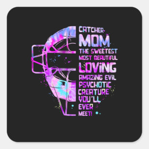 Sticker Carré Softball Catcher Maman Le plus doux L