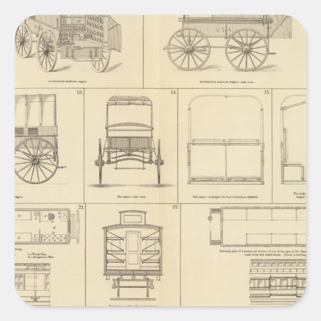 Sticker Carré Soins aux malades, blessés (Devant)