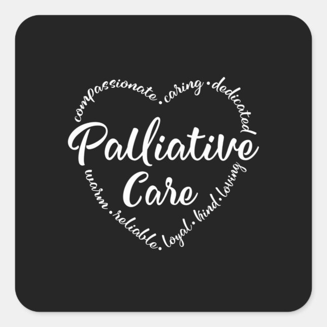 Sticker Carré Soins palliatifs, Hôpital, travailleur en soins pa (Devant)