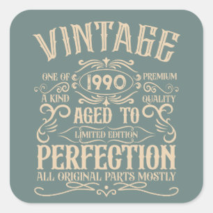 Sticker Carré Soirée personnalisée vintage de 35 ans
