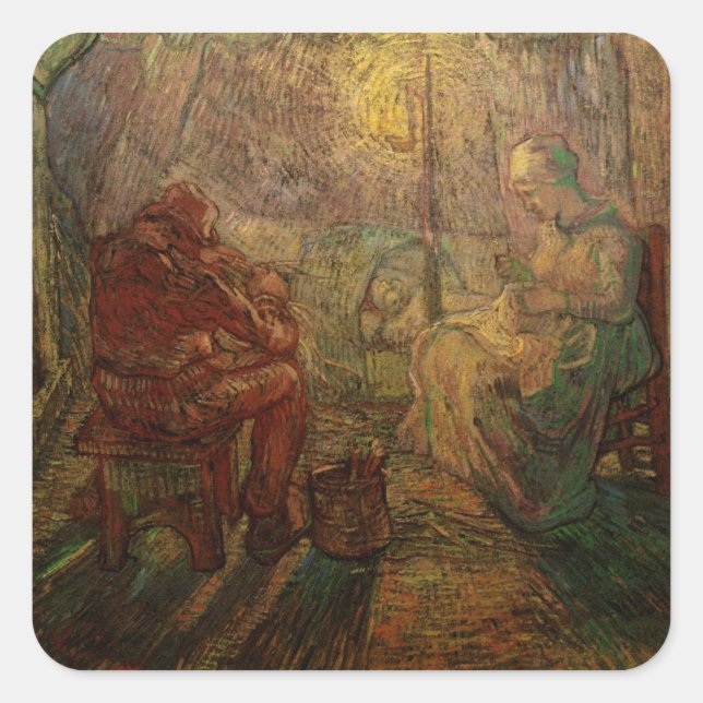 Sticker Carré Soirée - The Watch par Vincent van Gogh (Devant)
