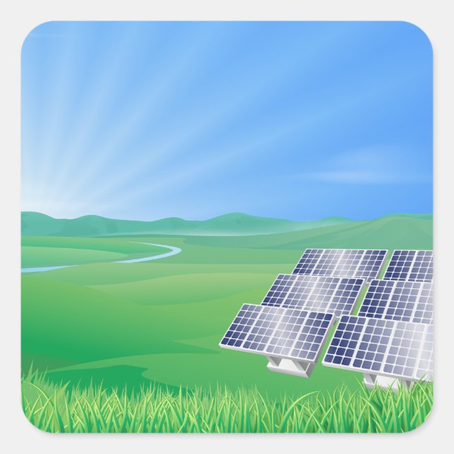 Sticker Carré solaire pour énergie renouvelable (Devant)