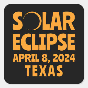 Sticker Carré Solar Eclipse 2024 Texas