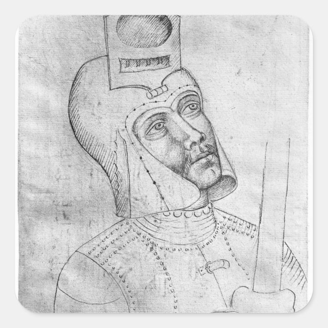 Sticker Carré Soldat portant un casque vissé (Devant)