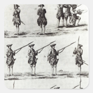Sticker Carré Soldats avec baïonnettes