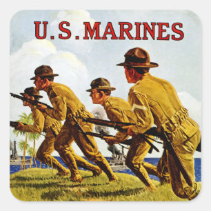 Sticker Carré Soldats de ~ de marines des USA de la mer