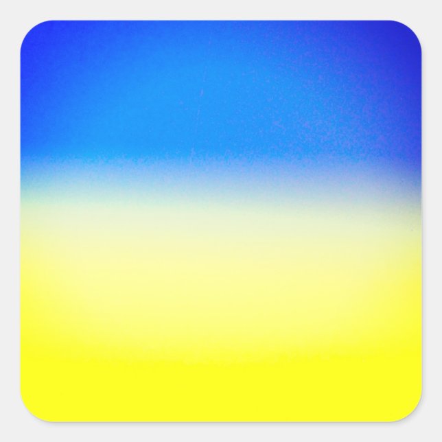 Sticker Carré Soleil bleu et jaune Ukraine Inspiration (Devant)