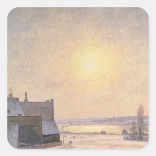 Sticker Carré Soleil et neige, Scène de Stockholm
