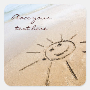 Sticker Carré Soleil Sur La Plage