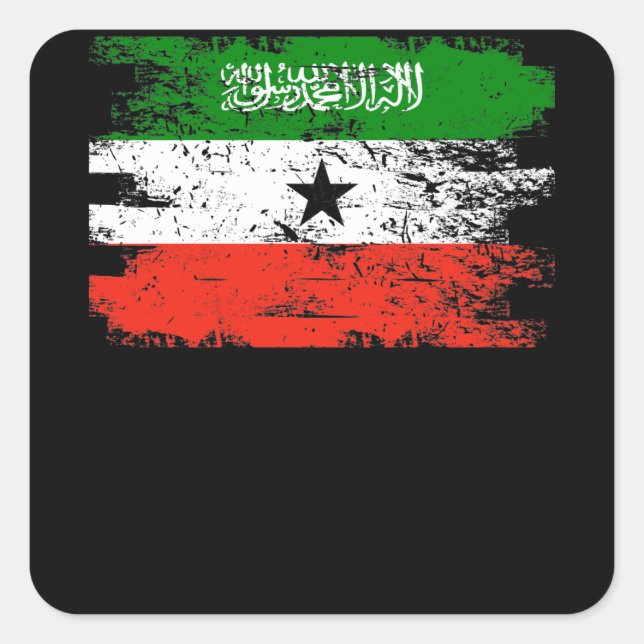 Sticker Carré Somaliland Chemise Cadeau Pays Drapeau Patriotique (Devant)
