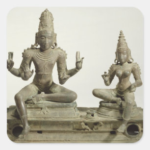 Sticker Carré Somaskanda, Chola, Tamil Nadu (bronze)