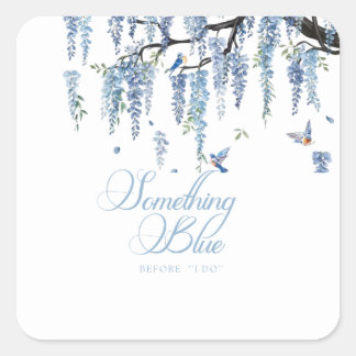 Sticker Carré Something Blue Wildflower Bouquet Bridal Shower 